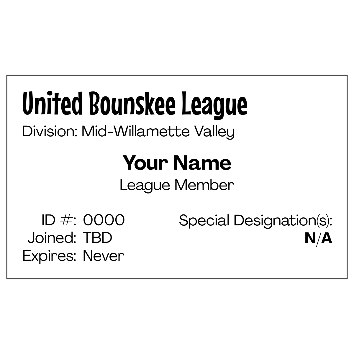Bounskee League Membership - Lifetime!